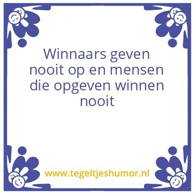 Tegeltje: Winnaars
