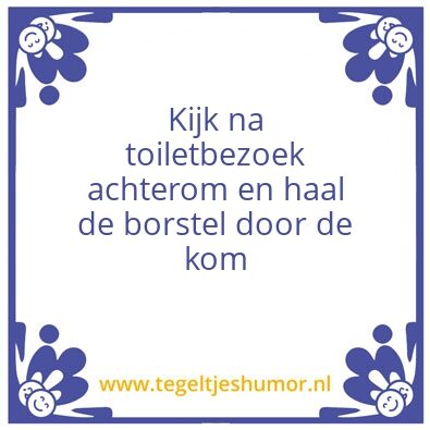 Tegeltje: toilet