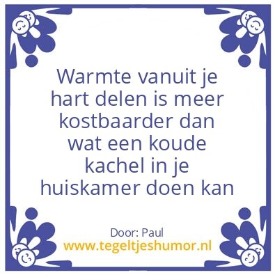 Tegeltje: Warmte geven
