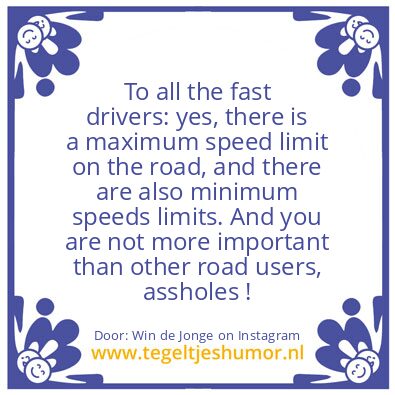 Tegeltje: horn away !