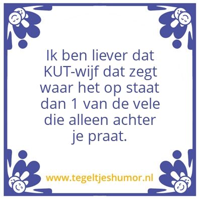 Tegeltje: waarheid