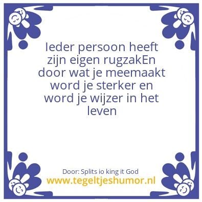Tegeltje: verleden/ezel stoot niet 2 tgn