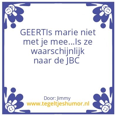 Tegeltje: Ai ai marie
