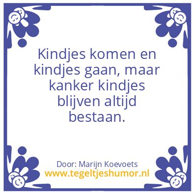 Tegeltje: Kankerkindertjes
