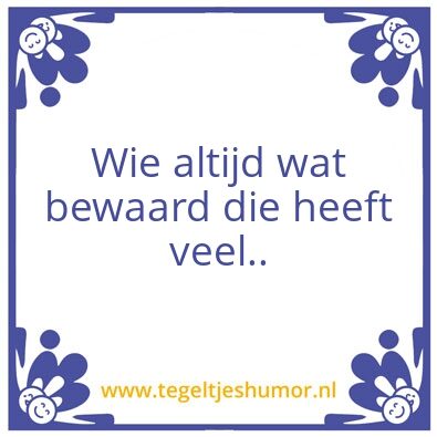 Tegeltje: Spullen