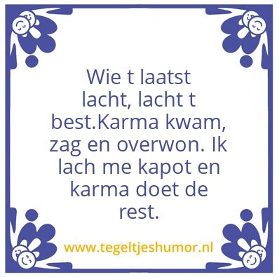 Tegeltje: Karma