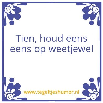 Tegeltje: Tien