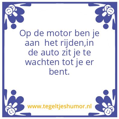 Tegeltje: Motor roijden