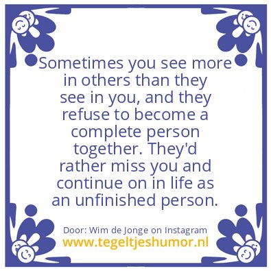 Tegeltje: Sometimes..
