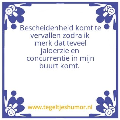 Tegeltje: bescheiden