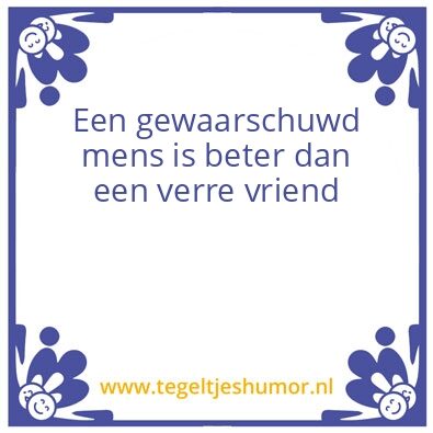 Tegeltje: Slecht in de war