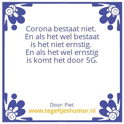 Tegeltje: Corona