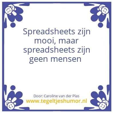 Tegeltje: Spreadsheets