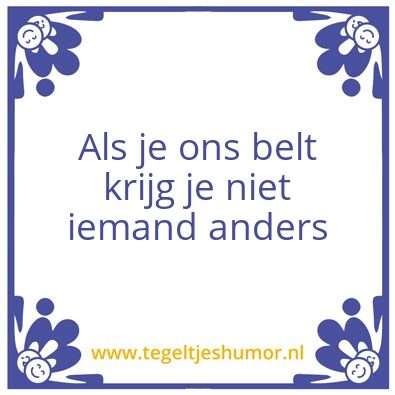 Tegeltje: bellen