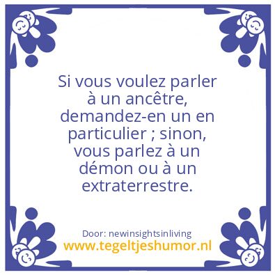 Tegeltje: to talk to an ancestor