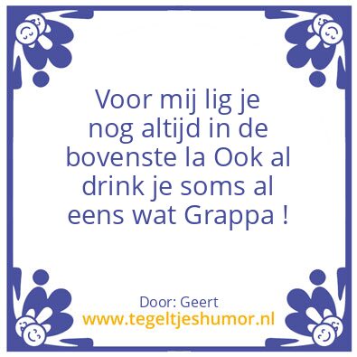 Tegeltje: Grappa
