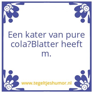 Tegeltje: Kater