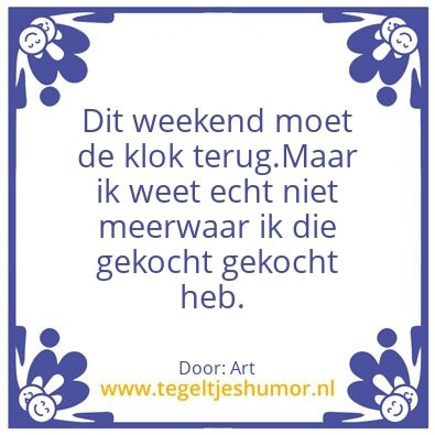 Tegeltje: Wintertijd