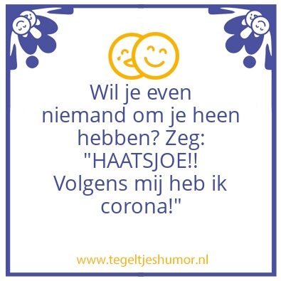Tegeltje: “Ik heb corona”