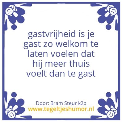 Tegeltje: gastvrijheid