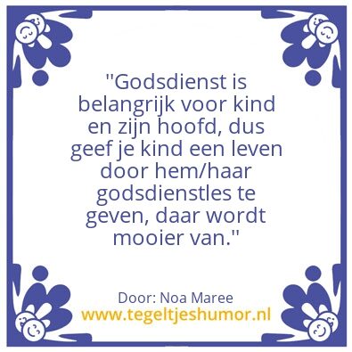 Tegeltje: godsdienst