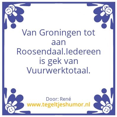 Tegeltje: Vuurwerktotaal