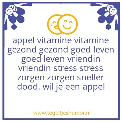 Tegeltje: een appel