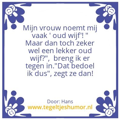 Tegeltje: Oud Wijf