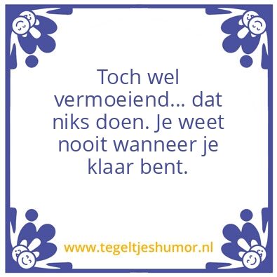 Tegeltje: Niks