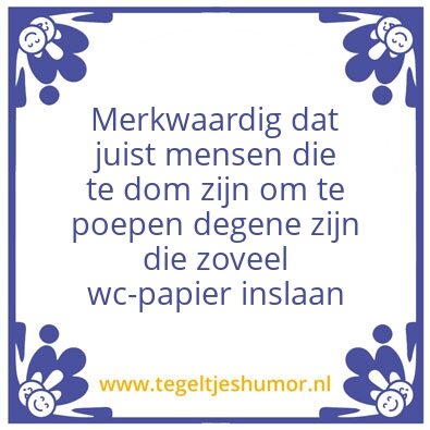 Tegeltje: Wc-papier
