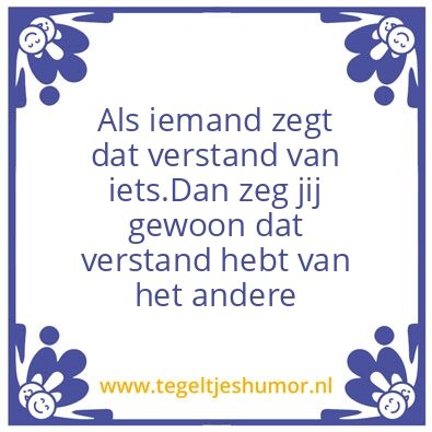 Tegeltje: verstand