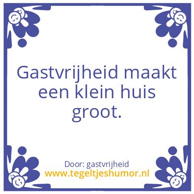 Tegeltje: gastvrijheid
