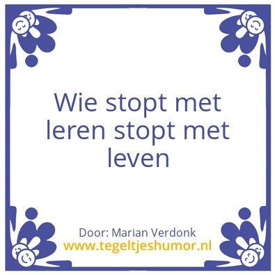 Tegeltje: Leren