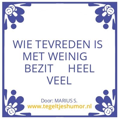 Tegeltje: weinig
