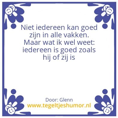 Tegeltje: Tegeltje van Glenn