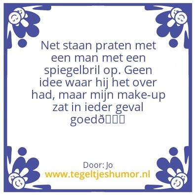 Tegeltje: Spiegelbril