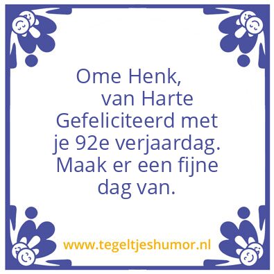 Tegeltje: Verjaardag