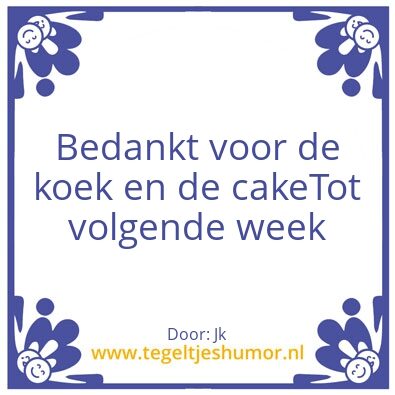 Tegeltje: Koek