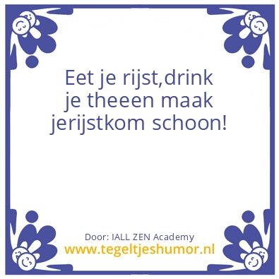 Tegeltje: doe je eigen dingen