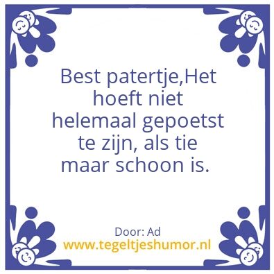 Tegeltje: Patertje