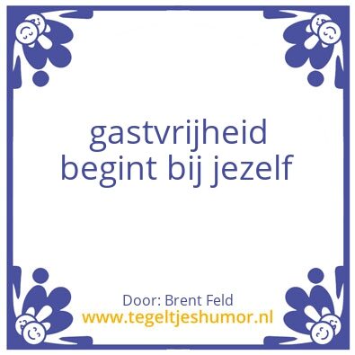Tegeltje: gastvrijheid