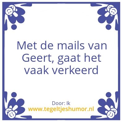 Tegeltje: Geert