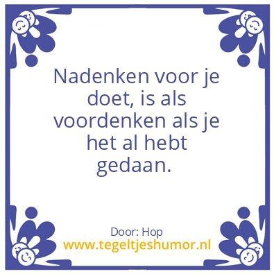 Tegeltje: Nadenken