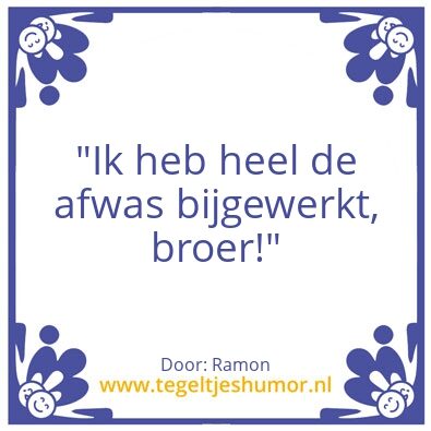 Tegeltje: De Afwas