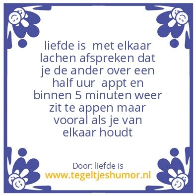 Tegeltje: liefde is