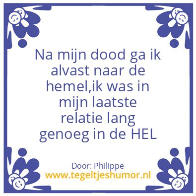 Tegeltje: De hel