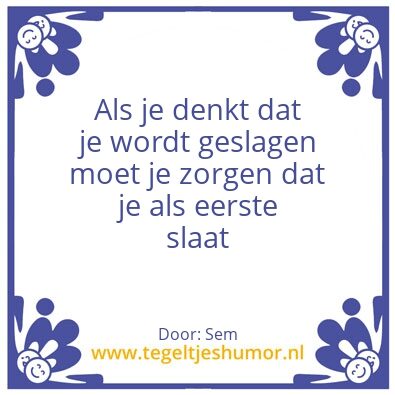 Tegeltje: Slaan