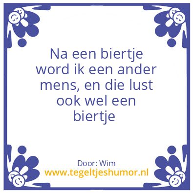 Tegeltje: Bier