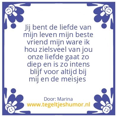 Tegeltje: Love