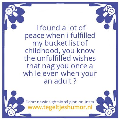 Tegeltje: The World is My Playing Field